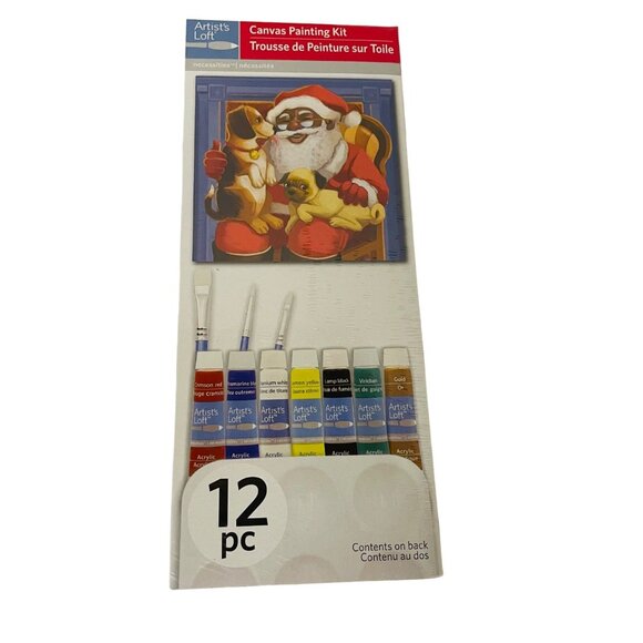 Artist's Loft 12-Piece Acrylic Painting Kit 4 Brushes Paint Palette & Tips - Picture 5 of 8